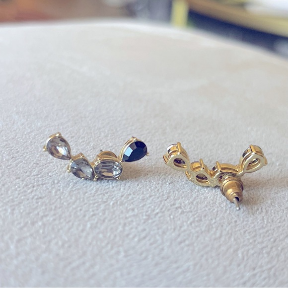 Metal and Crystal Crawler Earrings - Picture 3 of 4